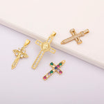 Load image into Gallery viewer, Luxury Gold Color Cross Charms for Jewelry Making Handmade Crosses Pendant Necklace Keychain Diy Jewelry Findings for Women

