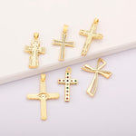 Load image into Gallery viewer, Luxury Gold Color Cross Charms for Jewelry Making Handmade Crosses Pendant Necklace Keychain Diy Jewelry Findings for Women
