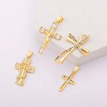 Load image into Gallery viewer, Luxury Gold Color Cross Charms for Jewelry Making Handmade Crosses Pendant Necklace Keychain Diy Jewelry Findings for Women
