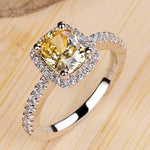 Load image into Gallery viewer, 18k White Gold Yellow/white Diamond Rings for Women Luxury Engagement Bizuteria Anillos Genmstone 18k Gold Diamond Wedding Rings
