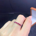 Load image into Gallery viewer, Natural Burma Ruby Stone Size for 3*3mm 6pcs with 925 Silver Rings for Women Jewelry SNC-03
