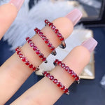 Load image into Gallery viewer, Jewelry 100% Real Ruby Ring for Daily Wear 6 Pieces 3mm Natural Ruby Silver Ring 925 Silver Ruby Jewelry
