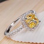 Load image into Gallery viewer, 18k White Gold Yellow/white Diamond Rings for Women Luxury Engagement Bizuteria Anillos Genmstone 18k Gold Diamond Wedding Rings
