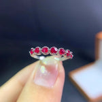 Load image into Gallery viewer, Natural Burma Ruby Stone Size for 3*3mm 6pcs with 925 Silver Rings for Women Jewelry SNC-03
