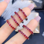 Load image into Gallery viewer, Jewelry 100% Real Ruby Ring for Daily Wear 6 Pieces 3mm Natural Ruby Silver Ring 925 Silver Ruby Jewelry
