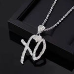 Load image into Gallery viewer, Fashion XO Necklace Cubic Zirconia Letter Pendant Sweater Chain Light Luxury Hip Hop  Party Jewelry Accessories For Men Women
