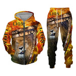 Load image into Gallery viewer, Men Zipper Hoodie Suit Autumn Winter Tracksuit Animal Lion 3D Print Sweatshirts Pants Sets Casual Oversize Clothing High-quality
