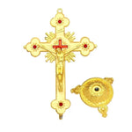Load image into Gallery viewer, Gold Catholic INRI Budded Wall Crosses Christian Latin Cross Fleuree Prayer Church Decor Hanging Crucifix
