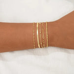 Load image into Gallery viewer, Gold Bracelets for Women, Elegant Adjustable 14K Gold Plated Trendy Minimalist Dainty Bracelet for Everyday Wear
