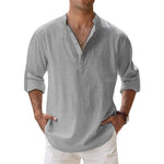 Load image into Gallery viewer, New Cotton Linen Shirts for Men Casual Shirts Lightweight Long Sleeve Henley Beach Shirts Hawaiian T Shirts for Men
