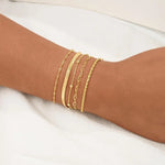 Load image into Gallery viewer, Gold Bracelets for Women, Elegant Adjustable 14K Gold Plated Trendy Minimalist Dainty Bracelet for Everyday Wear
