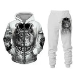 Load image into Gallery viewer, Men Zipper Hoodie Suit Autumn Winter Tracksuit Animal Lion 3D Print Sweatshirts Pants Sets Casual Oversize Clothing High-quality
