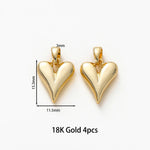 Load image into Gallery viewer, 4pcs/lot 14K 18K Gold Plated Heart Charm with Jump Ring Necklace Making Supplies Solid Love Pendant For DIY Jewelry Accessories
