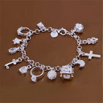Load image into Gallery viewer, Bracelet European and American Silver Fashion Thirteen Pendant Bracelet Women's Multi-Element Jewelry Simple Style Bracelet Whol
