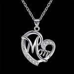 Load image into Gallery viewer, 925 Sterling Silver Fashion Mom AAA Zircon Charm Loves Heart Necklace &amp; Pendant Mother's Day Gift For Mum
