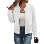 Load image into Gallery viewer, Coat women 2026 casual Autumn Winter New solid color lantern sleeve zipper baseball collar casual coat women's clothing
