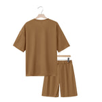 Load image into Gallery viewer, Men's Two-Piece Clothing Set, Loose Round-Neck T-Shirt and Shorts Set, Casual Sportswear, Perfect for Summer
