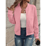 Load image into Gallery viewer, Coat women 2026 casual Autumn Winter New solid color lantern sleeve zipper baseball collar casual coat women's clothing
