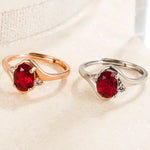 Load image into Gallery viewer, New S925 Sterling Silver Ring Ruby Classic Ring Adjustable as Engagement Jewelry Gift for Women
