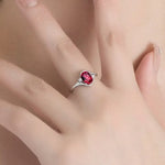 Load image into Gallery viewer, New S925 Sterling Silver Ring Ruby Classic Ring Adjustable as Engagement Jewelry Gift for Women
