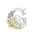 Load image into Gallery viewer, 925 Sterling Silver  A-Z 26 English Letters Retro Fashion Pendant Fit Original Bracelet Charm Beads Necklace Diy Female Jewelry
