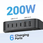 Load image into Gallery viewer, UGREEN 200W GaN Charger Desktop Laptop Fast Charger 6 in 1 Adapter For iPhone 17 16 Pro Xiaomi Samsung Tablets Macbook Charger
