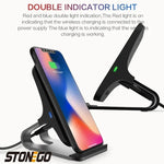 Load image into Gallery viewer, Wireless Charger Mount 10W 7.5W 5W Qi Fast Charging Pad 2 Coils Case Friendly Anti Slip Rubber Type C Input
