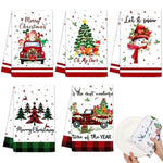Load image into Gallery viewer, 5 Pieces Christmas-themed Kitchen Towels Christmas Festive Dishcloth Cartoon Santa Claus Elk Snowman Gnome Christmas Towels
