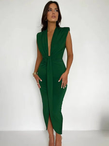 Woman’s Deep V Neck Maxi Dress