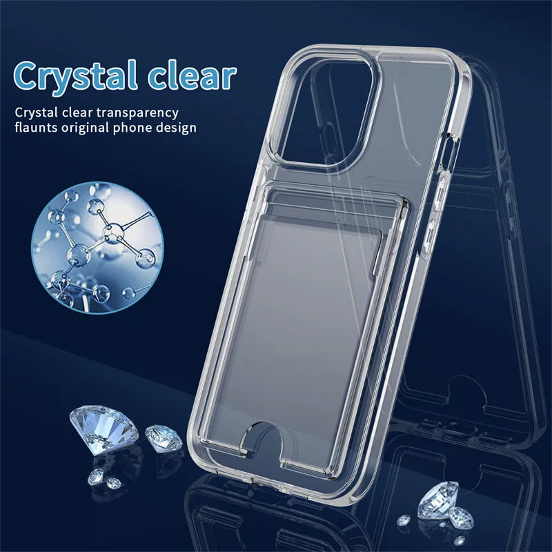 Luxury Transparent Card Slot Holder Wallet Case