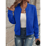 Load image into Gallery viewer, Coat women 2026 casual Autumn Winter New solid color lantern sleeve zipper baseball collar casual coat women's clothing
