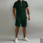 Load image into Gallery viewer, Mens Summer Clothing Set Polo Shirt Casual Loose Short Sleeve Shorts Sports Outfit Gym Beach Wear Comfortable 2 Piece
