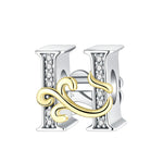 Load image into Gallery viewer, 925 Sterling Silver  A-Z 26 English Letters Retro Fashion Pendant Fit Original Bracelet Charm Beads Necklace Diy Female Jewelry
