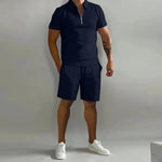 Load image into Gallery viewer, Mens Summer Clothing Set Polo Shirt Casual Loose Short Sleeve Shorts Sports Outfit Gym Beach Wear Comfortable 2 Piece

