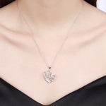 Load image into Gallery viewer, 925 Sterling Silver Fashion Mom AAA Zircon Charm Loves Heart Necklace &amp; Pendant Mother's Day Gift For Mum
