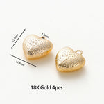 Load image into Gallery viewer, 4pcs/lot 14K 18K Gold Plated Heart Charm with Jump Ring Necklace Making Supplies Solid Love Pendant For DIY Jewelry Accessories
