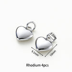 Load image into Gallery viewer, 4pcs/lot 14K 18K Gold Plated Heart Charm with Jump Ring Necklace Making Supplies Solid Love Pendant For DIY Jewelry Accessories
