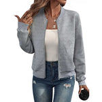 Load image into Gallery viewer, Coat women 2026 casual Autumn Winter New solid color lantern sleeve zipper baseball collar casual coat women's clothing
