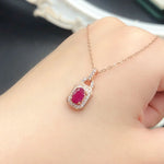 Load image into Gallery viewer, Natural Ruby Gemstone Pendant Necklace Genuine Solid 925 Sterling Silver Women Gift Fine Jewelry
