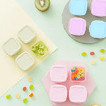 Load image into Gallery viewer, 4 PCS Food Storage Containers with Airtight Lids Small Plastic Meal Prep Boxes Dishwasher Microwave Safe Pink Blue Purple Green
