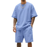 Load image into Gallery viewer, Men's Two-Piece Clothing Set, Loose Round-Neck T-Shirt and Shorts Set, Casual Sportswear, Perfect for Summer
