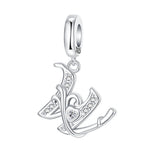 Load image into Gallery viewer, 925 Sterling Silver  A-Z 26 English Letters Retro Fashion Pendant Fit Original Bracelet Charm Beads Necklace Diy Female Jewelry

