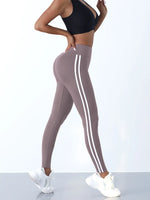 Load image into Gallery viewer, Yoga Leggings Women Striped Slim Sports Pants High Waist Hip Liftting Casul Tights Workout Running Stretchy  Gym Leggings
