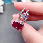 Load image into Gallery viewer, Natural Ruby Earrings Women's Jewelry Fine Jewelry Genuine 925 Silver Natural Gemstones Certified High End Gifts
