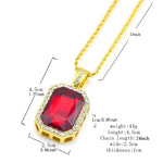 Load image into Gallery viewer, Luxury Artificial Ruby Pendant Necklace for Men Women Adaptable Fashion Hip Hop Necklace Party Accessories Anniversary Gift

