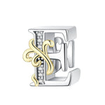 Load image into Gallery viewer, 925 Sterling Silver  A-Z 26 English Letters Retro Fashion Pendant Fit Original Bracelet Charm Beads Necklace Diy Female Jewelry
