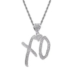 Load image into Gallery viewer, Fashion XO Necklace Cubic Zirconia Letter Pendant Sweater Chain Light Luxury Hip Hop  Party Jewelry Accessories For Men Women

