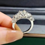 Load image into Gallery viewer, Luxury 18K White Gold Wedding Ring for Women - Inlaid with 5 Sparkling 1 - Carat VVS1 D - Color Moissanite Diamonds
