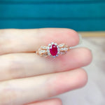 Load image into Gallery viewer, S925 Sterling Silver Natural Ruby Ring Lightweight Luxury Sophisticated Design Festive Gift Showcasing Elegance Timeless Romance
