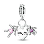 Load image into Gallery viewer, Original 925 Sterling Silver Charms Heart Bead Love Mom Pendant Fit Original Bracelet For Women DIY Jewelry Mother's Day Gift

